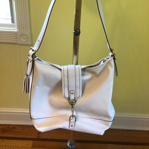 White Leather COACH Crossbody Bag